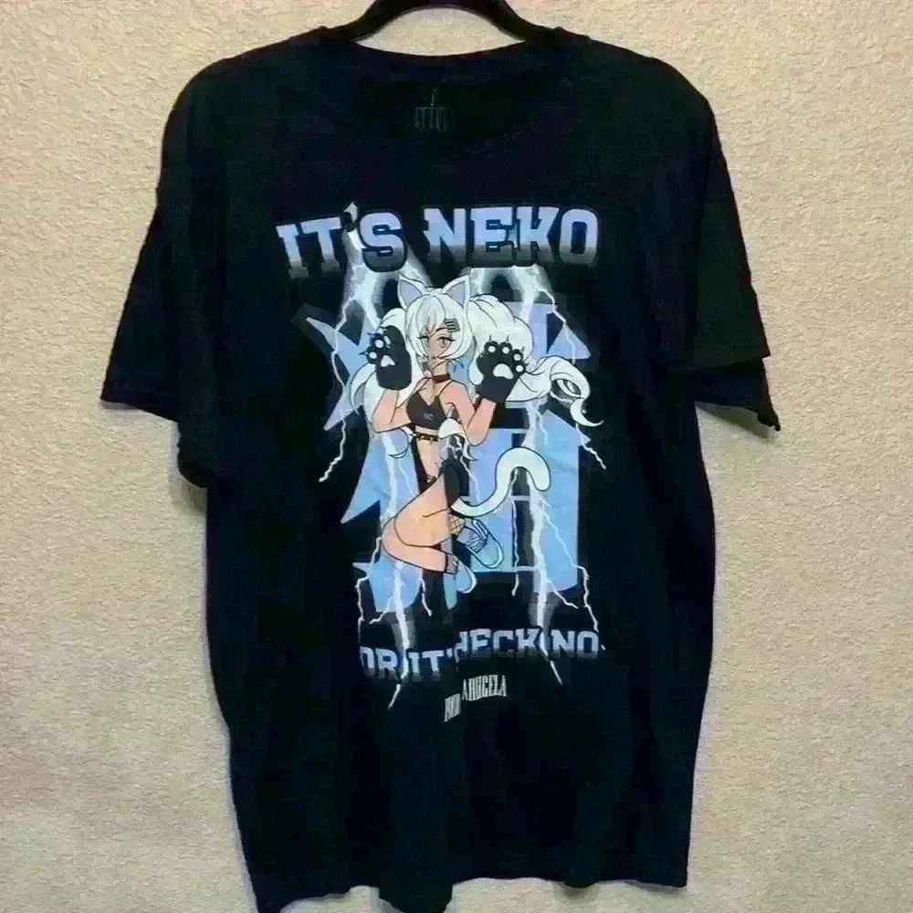 Four Eyes Neko men’s shirt sz L anime graphic tee streetwear halloween casual - Picture 1 of 7